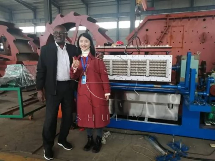 factory visit of egg tray making machine